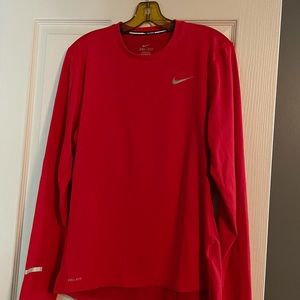Red Nike long sleeve tee shirt Dri Fit